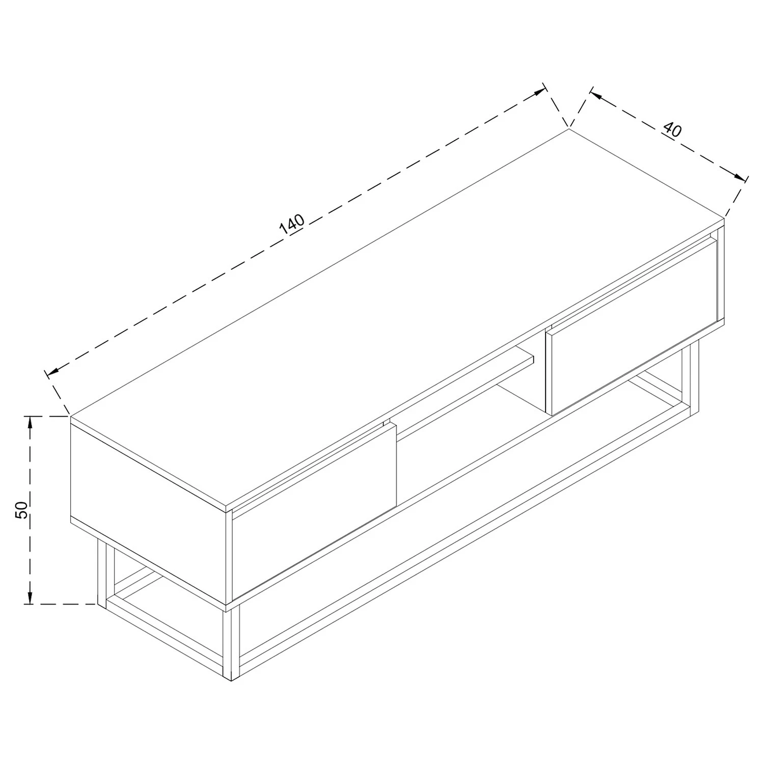 Red Living TV-Lowboard Tirano - Metall - Walnuss Hell Dekor / Schwarz 5 Red Living TV-Lowboard Tirano - Metall - Walnuss Hell Dekor / Schwarz – Bild 5