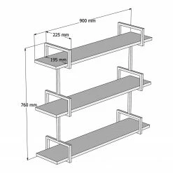 Red Living Wandregal Ulm - Kiefer massiv / Metall - Kiefer / Schwarz -WOHNZIMMERMÖBEL Verkäufe 1000333638 220302 500 SKETCH DETAILS P000000001000333638 sketch