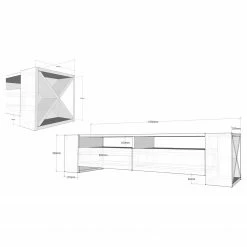 Loftscape TV-Lowboard Varel - Weiß / Walnuss Dekor 9 Loftscape TV-Lowboard Varel - Weiß / Walnuss Dekor -WOHNZIMMERMÖBEL Verkäufe 1000333640 220302 500 SKETCH DETAILS P000000001000333640 sketch