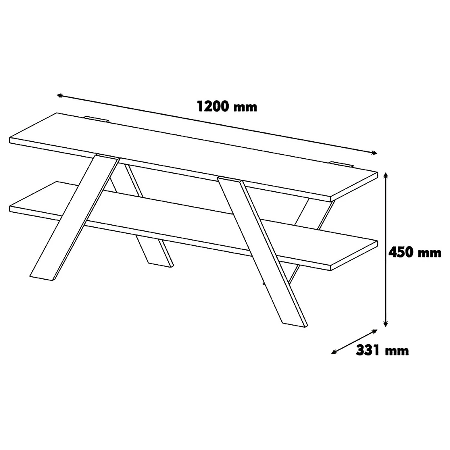 Loftscape TV-Rack Soroma - Weiß / Walnuss Dekor 5 Loftscape TV-Rack Soroma - Weiß / Walnuss Dekor – Bild 5