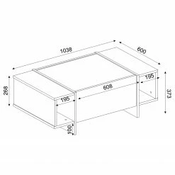 Loftscape Couchtisch Vidal - Marmor Schwarz Dekor / Walnuss Dekor / Gold -WOHNZIMMERMÖBEL Verkäufe 1000333651 220302 500 SKETCH DETAILS P000000001000333651 sketch
