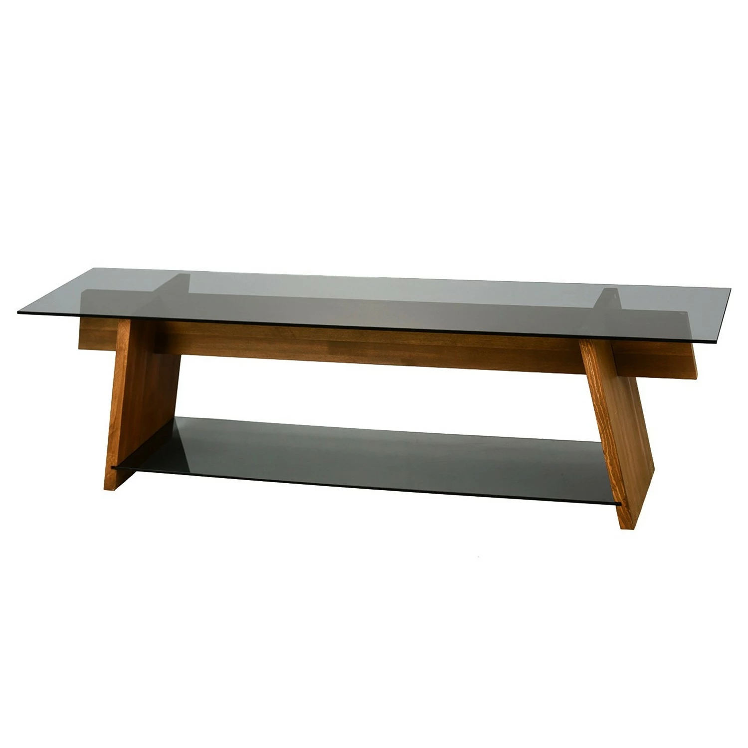 Loftscape TV-Rack Kalisz - Glas / Walnuss massiv - Rauchgrau / Walnuss 1 Loftscape TV-Rack Kalisz - Glas / Walnuss massiv - Rauchgrau / Walnuss