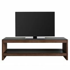 Loftscape TV-Rack Mömbris - Glas / Walnuss massiv - Rauchgrau