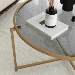 Loftscape Couchtisch Sedan I - Glas / Metall - Gold -WOHNZIMMERMÖBEL Verkäufe 1000333690 220302 033 DETAILS P000000001000333690