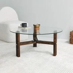 Loftscape Couchtisch Down Under Eukoa - Glas / Walnuss massiv - Walnuss -WOHNZIMMERMÖBEL Verkäufe 1000333695 220302 021 MOOD DETAILS P000000001000333695 mood