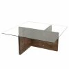Loftscape Couchtisch Gran Rey - Glas / Walnuss massiv - Walnuss