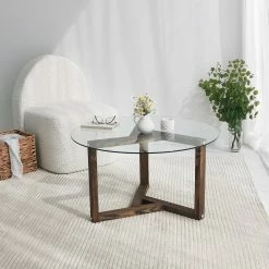 Loftscape Couchtisch Yorkton III - Glas / Walnuss massiv - Walnuss -WOHNZIMMERMÖBEL Verkäufe 1000333702 220302 024 MOOD DETAILS P000000001000333702 mood