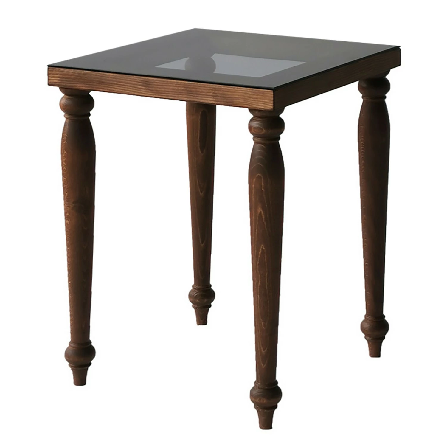 Ars Natura Beistelltisch Tating - Glas / Walnuss massiv - Rauchschwarz / Walnuss 1 Ars Natura Beistelltisch Tating - Glas / Walnuss massiv - Rauchschwarz / Walnuss