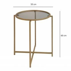 Loftscape Beistelltisch Guichen II - Glas / Metall - Rauchschwarz / Gold -WOHNZIMMERMÖBEL Verkäufe 1000333711 220302 500 SKETCH DETAILS P000000001000333711 sketch
