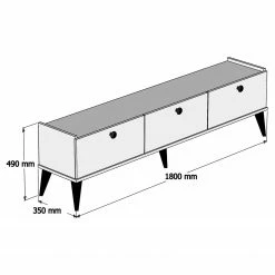 Red Living TV-Lowboard Korfu - Walnuss Dekor -WOHNZIMMERMÖBEL Verkäufe 1000333725 220302 500 SKETCH DETAILS P000000001000333725 sketch