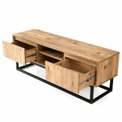 Red Living TV-Lowboard Boddington I - Kiefer Dekor / Schwarz -WOHNZIMMERMÖBEL Verkäufe 1000333727 220302 030 DETAILS P000000001000333727