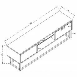 Red Living TV-Lowboard Boddington I - Kiefer Dekor / Schwarz -WOHNZIMMERMÖBEL Verkäufe 1000333727 220302 500 SKETCH DETAILS P000000001000333727 sketch
