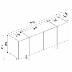 Loftscape Sideboard Vidal - Marmor Schwarz Dekor / Gold 15 Loftscape Sideboard Vidal - Marmor Schwarz Dekor / Gold -WOHNZIMMERMÖBEL Verkäufe 1000333728 220302 500 SKETCH DETAILS P000000001000333728 sketch