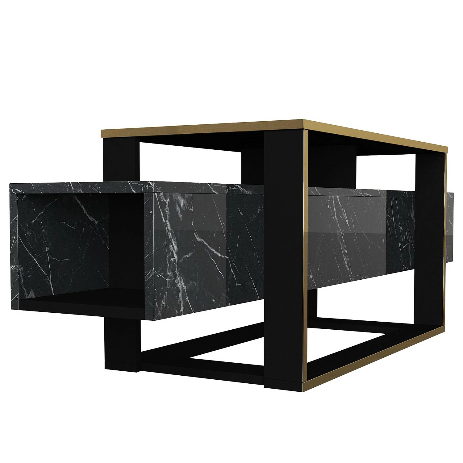 Loftscape TV-Lowboard Board Luca - Marmor Schwarz Dekor / Gold 5 Loftscape TV-Lowboard Board Luca - Marmor Schwarz Dekor / Gold – Bild 5