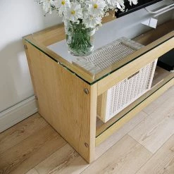 Loftscape Wohnkombination Mömbris (2-teilig) - Glas / Eiche massiv - Transparent / Eiche -WOHNZIMMERMÖBEL Verkäufe 1000333735 220302 030 DETAILS P000000001000333735