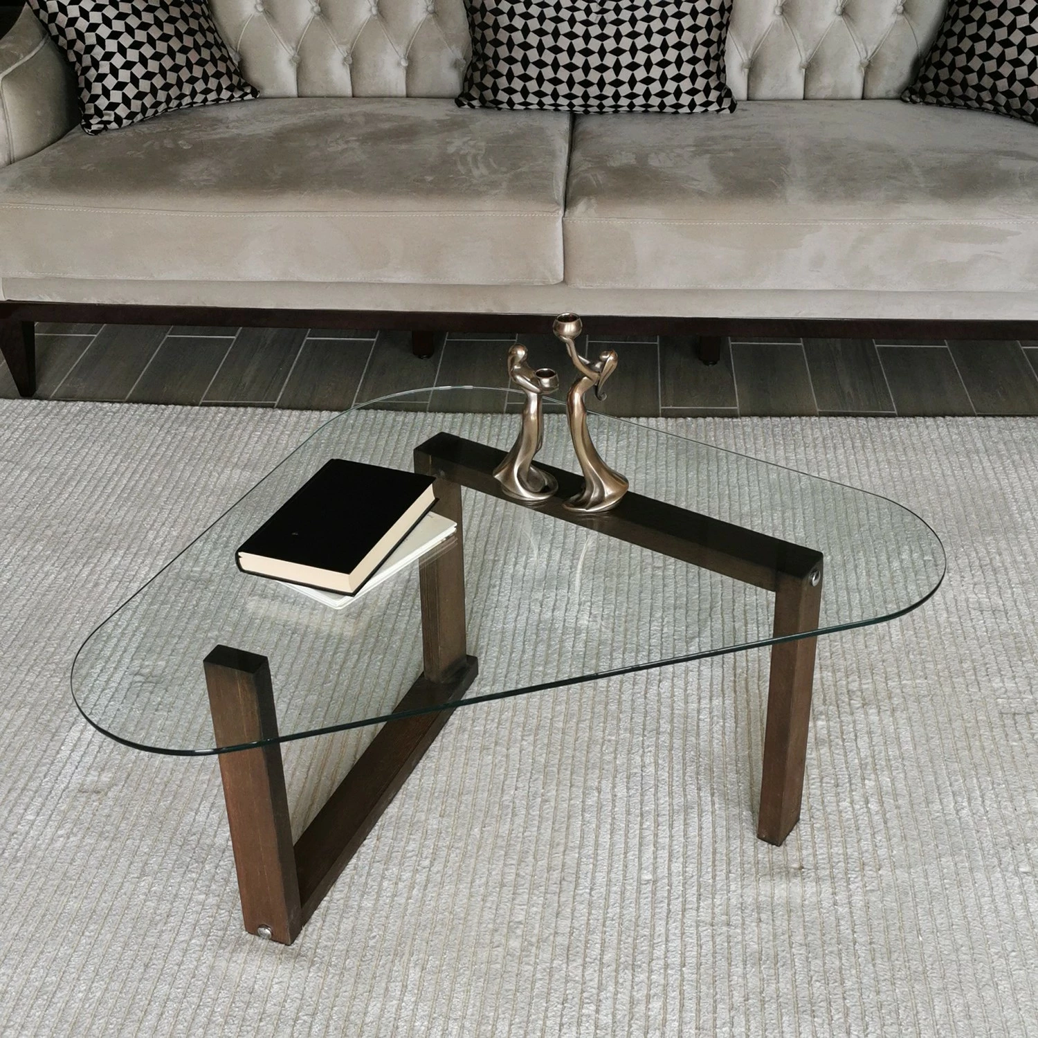 Loftscape Couchtisch Yorkton I - Glas / Walnuss massiv - Walnuss 5 Loftscape Couchtisch Yorkton I - Glas / Walnuss massiv - Walnuss – Bild 5