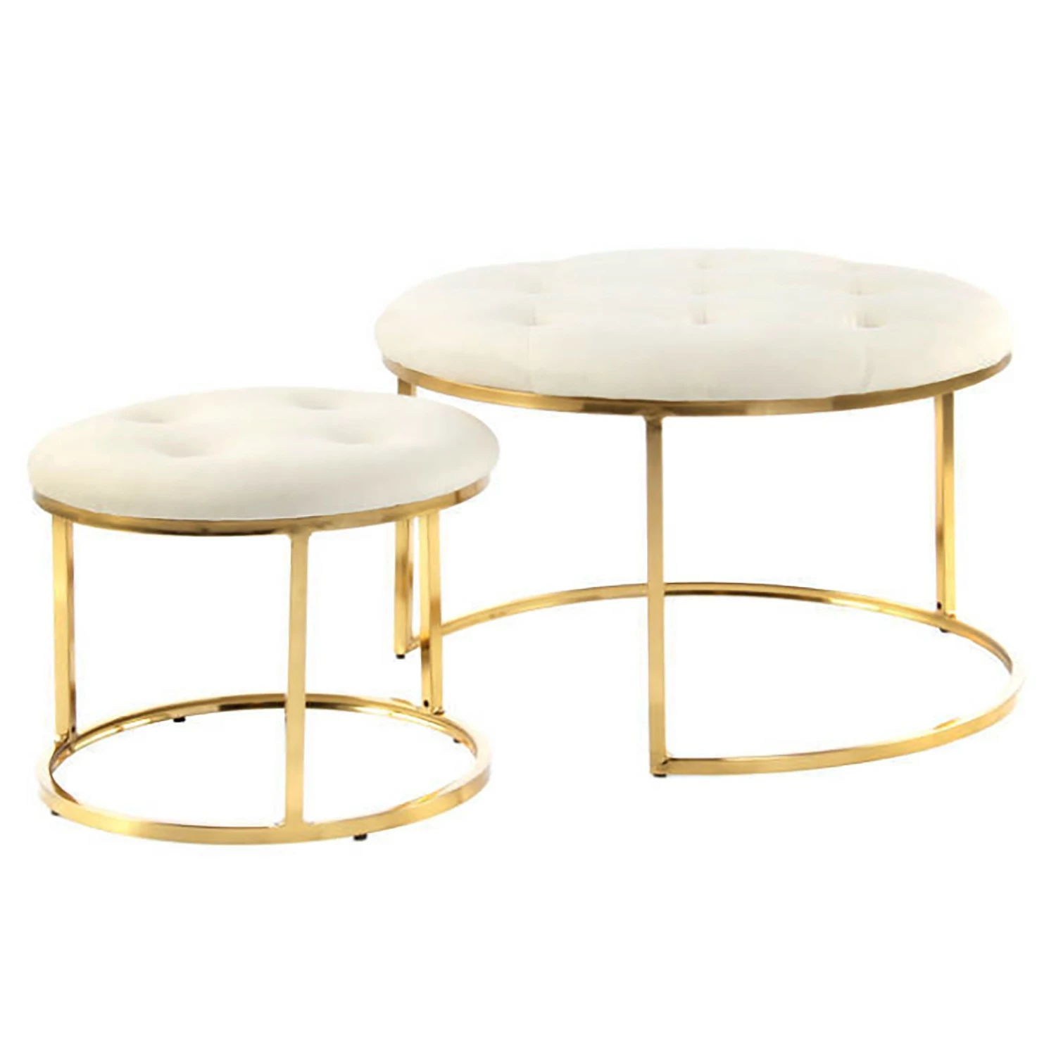 INSTYLE by Kayoom Polsterhocker Myla (2er-Set) - Weiß / Gold 1 INSTYLE by Kayoom Polsterhocker Myla (2er-Set) - Weiß / Gold