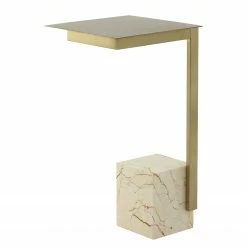 INSTYLE by Kayoom Beistelltisch Rocio 200 - Marmor Weiß