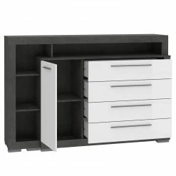 Loftscape Kommode Grünwald - Hochglanz Weiß / Anthrazit -WOHNZIMMERMÖBEL Verkäufe 1000335798 220223 030 DETAILS P000000001000335798