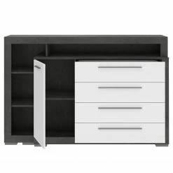 Loftscape Kommode Grünwald - Hochglanz Weiß / Anthrazit -WOHNZIMMERMÖBEL Verkäufe 1000335798 220223 040 DETAILS P000000001000335798