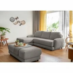 Loftscape Ecksofa Tandil - Webstoff Dolly: Dunkelgrau - Longchair davorstehend links - Mit Hocker -WOHNZIMMERMÖBEL Verkäufe 1000336887 220401 022 MOOD DETAILS P000000001000336887 mood