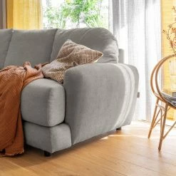 Loftscape Ecksofa Tandil - Webstoff Dolly: Dunkelgrau - Longchair davorstehend links - Mit Hocker -WOHNZIMMERMÖBEL Verkäufe 1000336887 220401 100 DETAILS P000000001000336887