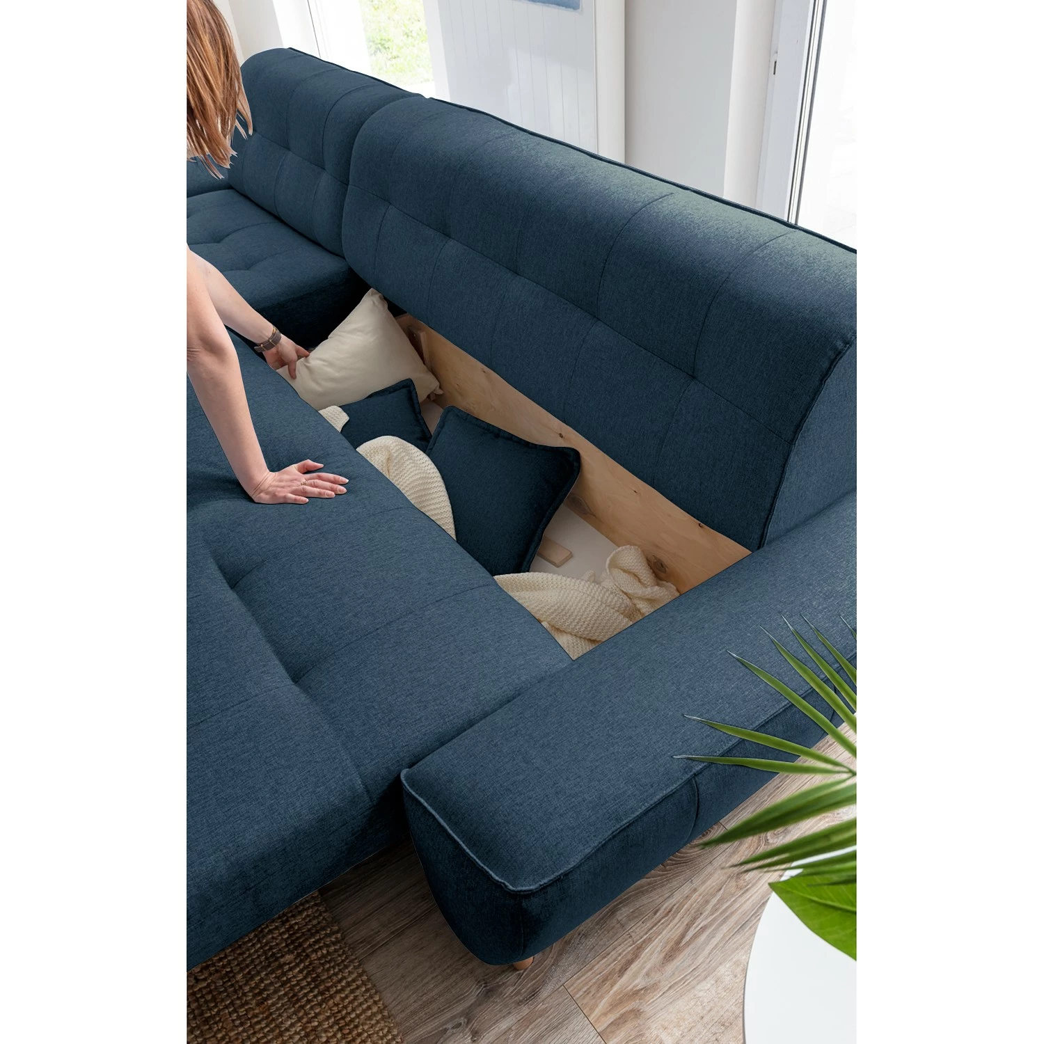 Norrwood Ecksofa Surribas - Webstoff Lark: Dunkelblau 7 Norrwood Ecksofa Surribas - Webstoff Lark: Dunkelblau – Bild 7