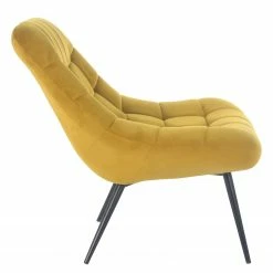 Norrwood XXL Sessel Obelix - Samt - Currygelb - Schwarz -WOHNZIMMERMÖBEL Verkäufe 1000339500 220329 040 DETAILS P000000001000339500