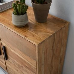 Ars manufacti Sideboard Woodson II - Akazie massiv / Metall - Akazie Hellbraun -WOHNZIMMERMÖBEL Verkäufe 1000339802 220311 077 DETAILS P000000001000339802