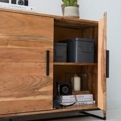 Ars manufacti Sideboard Woodson II - Akazie massiv / Metall - Akazie Hellbraun -WOHNZIMMERMÖBEL Verkäufe 1000339802 220311 082 DETAILS P000000001000339802