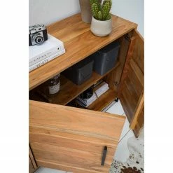 Ars manufacti Sideboard Woodson II - Akazie massiv / Metall - Akazie Hellbraun -WOHNZIMMERMÖBEL Verkäufe 1000339802 220311 085 DETAILS P000000001000339802