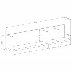 Loftscape Wandboard Lahntal - Hochglanz Weiß / Risseiche Dekor -WOHNZIMMERMÖBEL Verkäufe 1000339975 220317 500 SKETCH DETAILS P000000001000339975 sketch