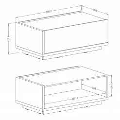 Loftscape Couchtisch Lahntal - Hochglanz Weiß / Risseiche Dekor -WOHNZIMMERMÖBEL Verkäufe 1000339979 220317 500 SKETCH DETAILS P000000001000339979 sketch