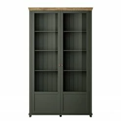 Ridgevalley Vitrinenschrank Emmanuela - Dunkelgrün -WOHNZIMMERMÖBEL Verkäufe 1000339983 220317 040 DETAILS P000000001000339983