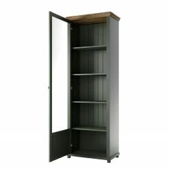 Ridgevalley Standvitrine Emmanuela - Dunkelgrün - Türanschlag links -WOHNZIMMERMÖBEL Verkäufe 1000339984 220317 030 DETAILS P000000001000339984