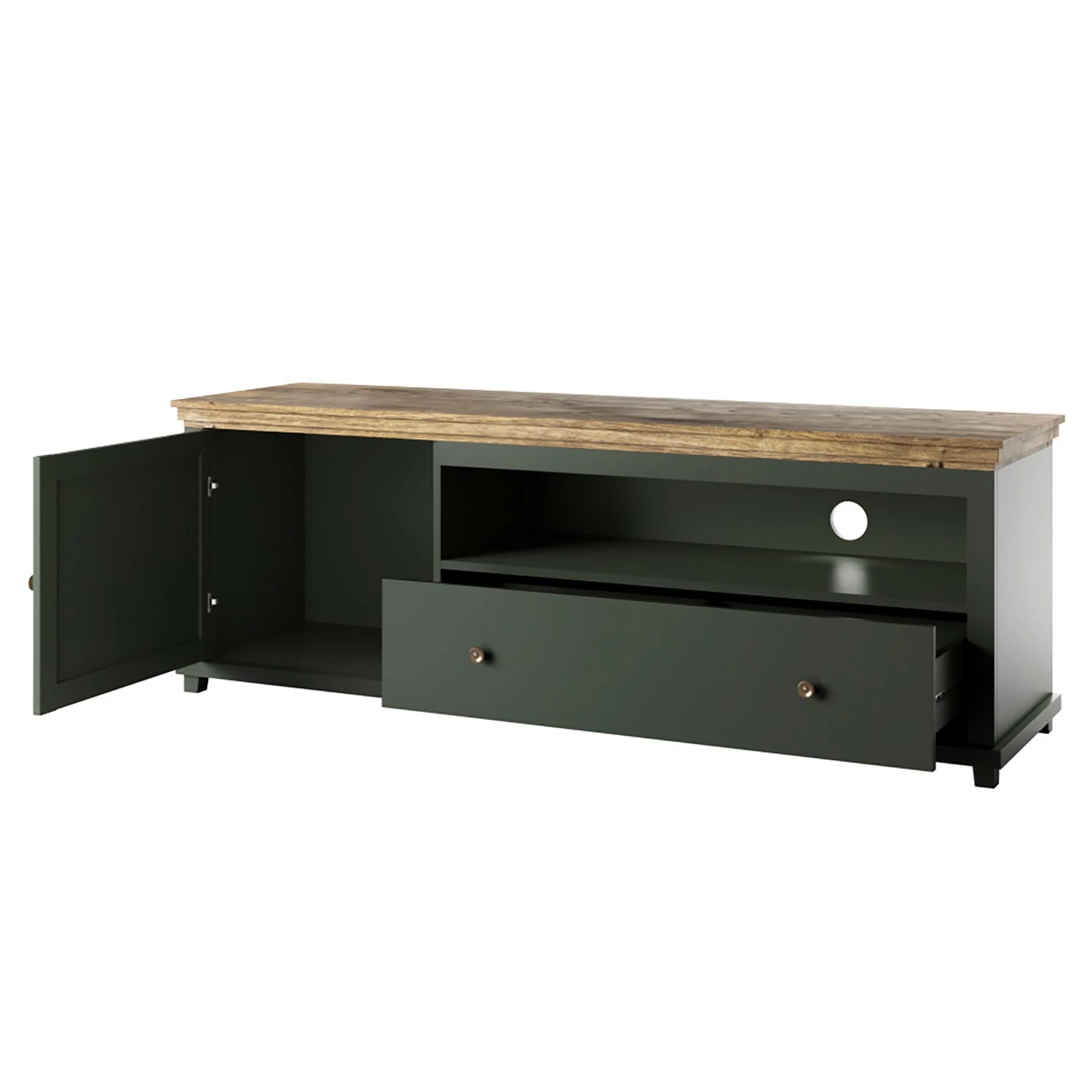 Ridgevalley TV-Lowboard Emmanuela - Dunkelgrün 3 Ridgevalley TV-Lowboard Emmanuela - Dunkelgrün – Bild 3