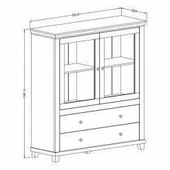 Ridgevalley Highboard Emmanuela - Dunkelgrün -WOHNZIMMERMÖBEL Verkäufe 1000339987 220317 500 SKETCH DETAILS P000000001000339987 sketch