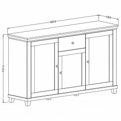 Ridgevalley Sideboard Emmanuela II - Dunkelgrün -WOHNZIMMERMÖBEL Verkäufe 1000339989 220317 500 SKETCH DETAILS P000000001000339989 sketch