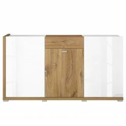 Loftscape Sideboard Lahntal - Hochglanz Weiß / Risseiche Dekor -WOHNZIMMERMÖBEL Verkäufe 1000340000 220317 040 DETAILS P000000001000340000