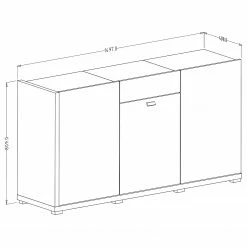 Loftscape Sideboard Lahntal - Hochglanz Weiß / Risseiche Dekor -WOHNZIMMERMÖBEL Verkäufe 1000340000 220317 500 SKETCH DETAILS P000000001000340000 sketch