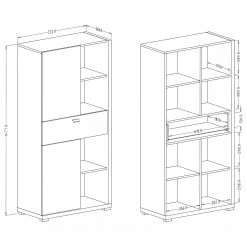 Loftscape Highboard Lahntal - Hochglanz Weiß / Risseiche Dekor -WOHNZIMMERMÖBEL Verkäufe 1000340002 220317 500 SKETCH DETAILS P000000001000340002 sketch