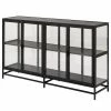 Red Living Sideboard Coogee IV - Glas / Metall - Schwarz