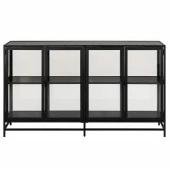 Red Living Sideboard Coogee IV - Glas / Metall - Schwarz -WOHNZIMMERMÖBEL Verkäufe 1000340385 220318 040 DETAILS P000000001000340385