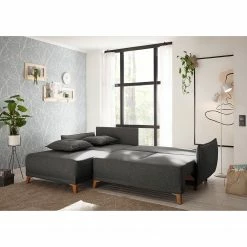 Norrwood Ecksofa Rutherford I - Webstoff Denga / Microfaser Laci: Graphit / Silber - Longchair beidseitig montierbar -WOHNZIMMERMÖBEL Verkäufe 1000340480 220513 021 MOOD DETAILS P000000001000340480 mood