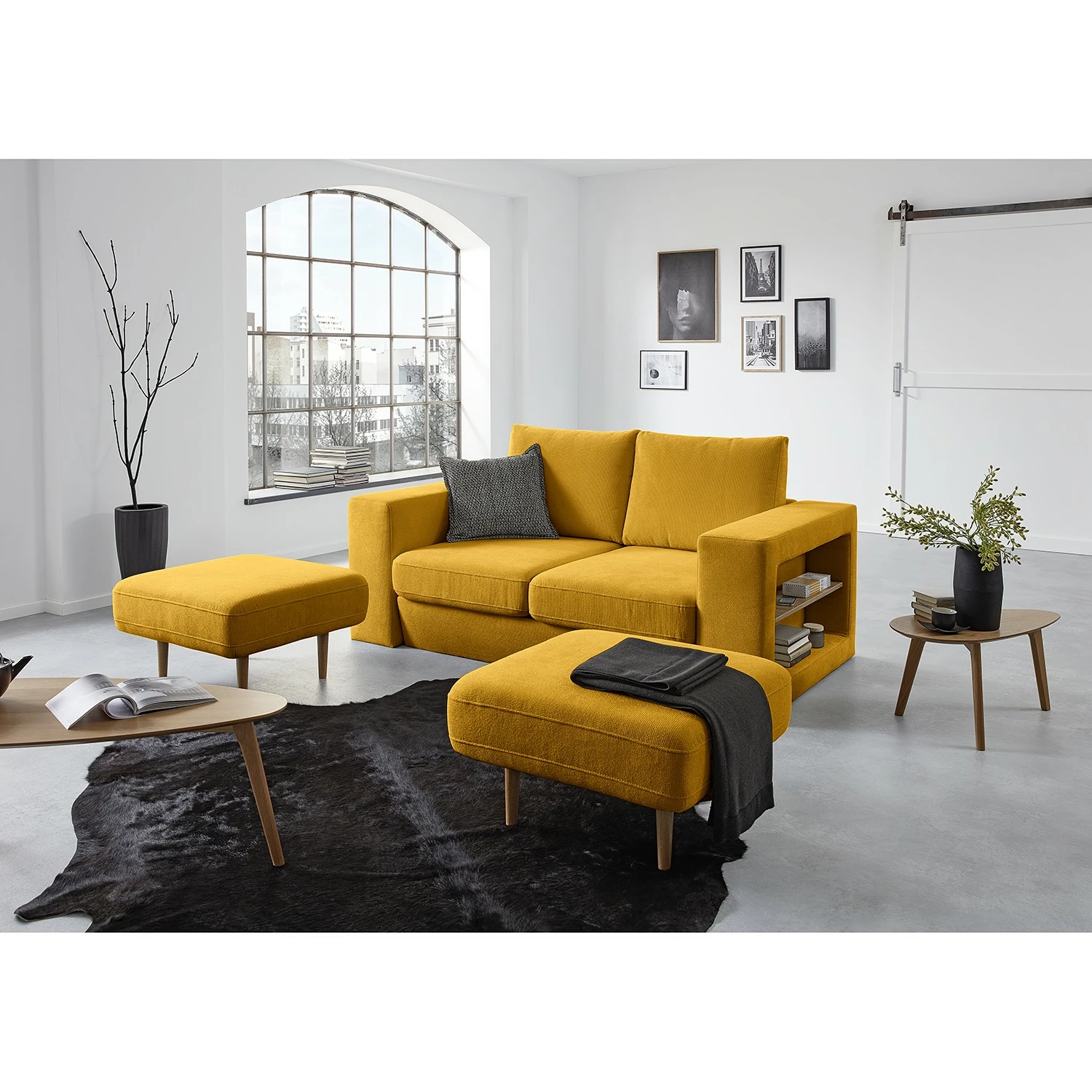 Looks by Wolfgang Joop Sofa Looks V-2 (2-Sitzer) - Microfaser Marta: Senfgelb - Breite: 172 cm 2 Looks by Wolfgang Joop Sofa Looks V-2 (2-Sitzer) - Microfaser Marta: Senfgelb - Breite: 172 cm – Bild 2