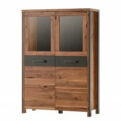 Red Living Highboard Belchatow - Eiche Dekor / Anthrazit