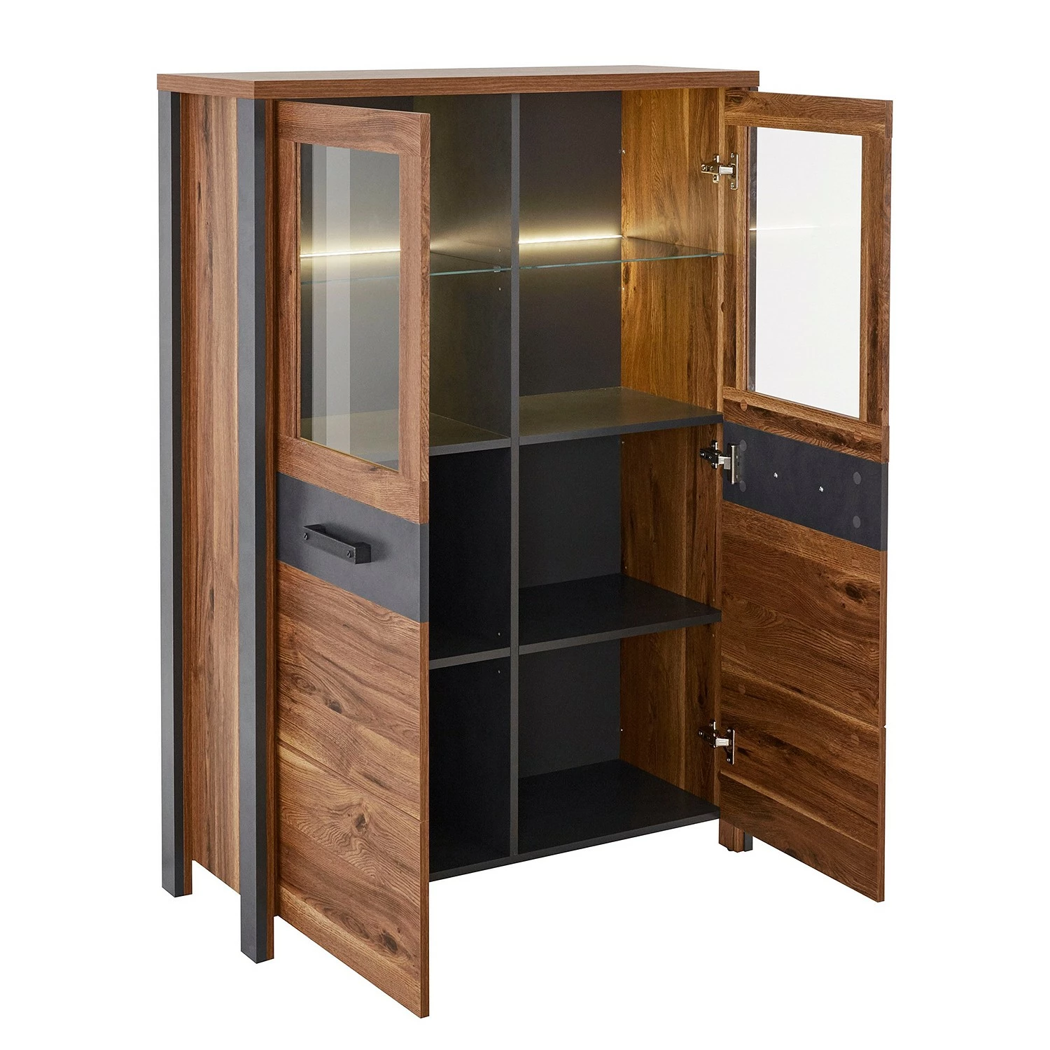 Red Living Highboard Belchatow - Eiche Dekor / Anthrazit 3 Red Living Highboard Belchatow - Eiche Dekor / Anthrazit – Bild 3