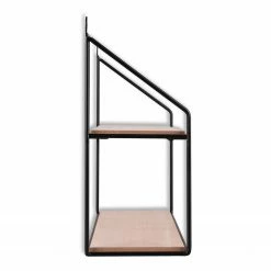 Loftscape Wandregal Cuddalore - Metall - Schwarz / Eiche Dekor -WOHNZIMMERMÖBEL Verkäufe 1000341912 220323 040 DETAILS P000000001000341912