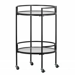 Red Living Servierwagen Udby - Glas / Metall - Schwarz