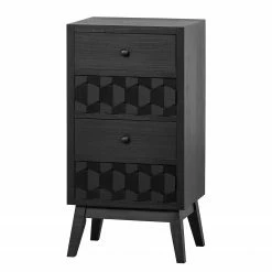 Red Living Beistelltisch Tyrone - Pinie Schwarz - Höhe: 79 cm